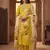 Yellow coding sequence embroidered kurta with trouser & dupatta