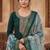 Green coding sequence embroidered kurta with trouser & dupatta