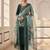Green coding sequence embroidered kurta with trouser & dupatta
