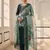 Green coding sequence embroidered kurta with trouser & dupatta