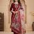 Maroon coding sequence embroidered kurta with trouser & dupatta