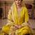 Yellow coding sequence embroidered kurta with trouser & dupatta