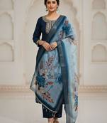 Rama coding sequence embroidered kurta with trouser & dupatta