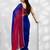 Blue and pink colourblock georgette designer saree with blouse