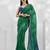 Green and blue colourblock georgette designer saree with blouse