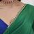 Green and blue colourblock georgette designer saree with blouse