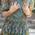 Faux Georgette Printed Stitched Gown with Dupatta     Aqua Blue | 56" Length