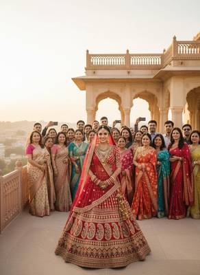 Marron Colour Bridal Wear Silk lehenga choli and dupatta 4