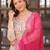 Cosmos Weaving Embroidered Stitched Gown with Dupatta     Pink | 56" Length