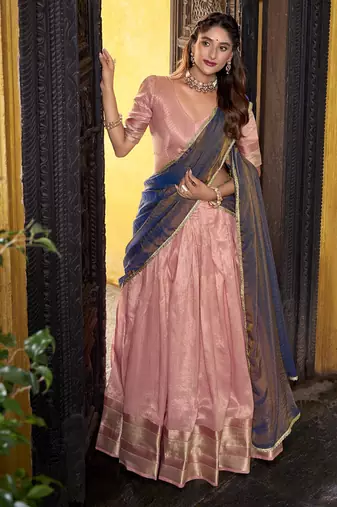 Zari Weaving Work Dupion Silk Festive Lehenga Set