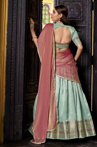 Zari Weaving Work Dupion Silk Festive Lehenga Set
