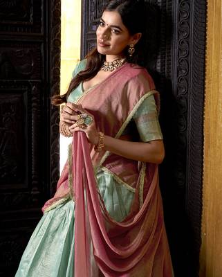 Zari Weaving Work Dupion Silk Festive Lehenga Set 4