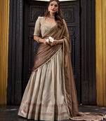Zari Weaving Work Dupion Silk Festive Lehenga Set
