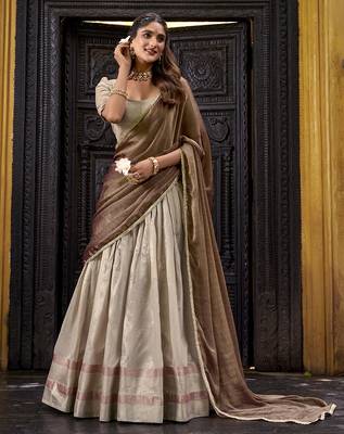 Zari Weaving Work Dupion Silk Festive Lehenga Set 2
