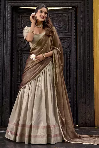 Zari Weaving Work Dupion Silk Festive Lehenga Set