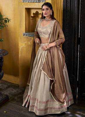 Zari Weaving Work Dupion Silk Festive Lehenga Set 4