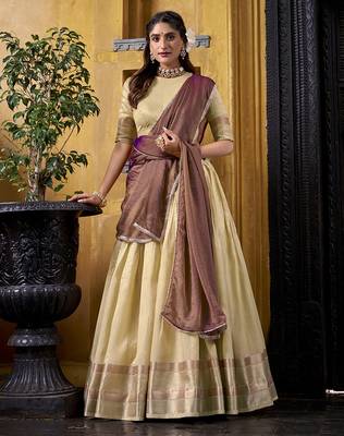 Zari Weaving Work Dupion Silk Festive Lehenga Set 1