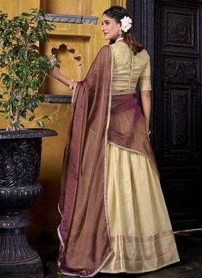 Zari Weaving Work Dupion Silk Festive Lehenga Set 3