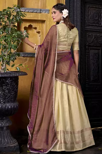 Zari Weaving Work Dupion Silk Festive Lehenga Set