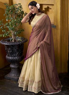 Zari Weaving Work Dupion Silk Festive Lehenga Set 4