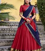 Poly Cotton Lehenga Choli with Elegant Zari Weaving Work