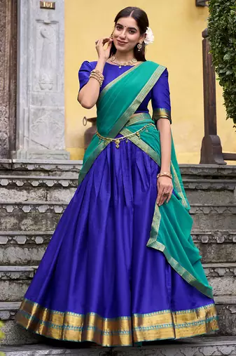 Poly Cotton Lehenga Choli with Elegant Zari Weaving Work