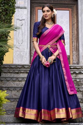 Poly Cotton Lehenga Choli with Elegant Zari Weaving Work