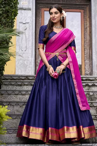 Poly Cotton Lehenga Choli with Elegant Zari Weaving Work