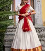 Poly Cotton Lehenga Choli with Elegant Zari Weaving Work