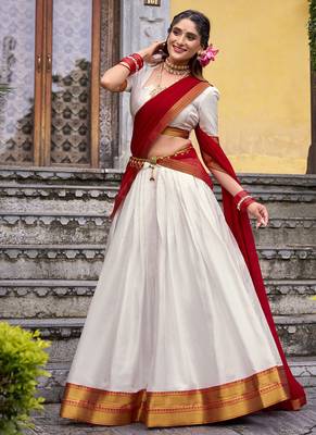 Poly Cotton Lehenga Choli with Elegant Zari Weaving Work 2