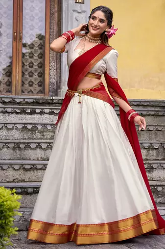 Poly Cotton Lehenga Choli with Elegant Zari Weaving Work