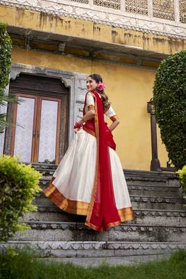 Poly Cotton Lehenga Choli with Elegant Zari Weaving Work 3