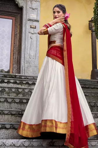 Poly Cotton Lehenga Choli with Elegant Zari Weaving Work