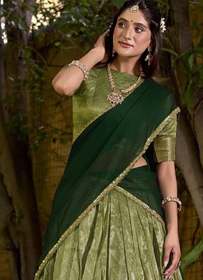Dupion Silk Lehenga Choli with Elegant Zari Weaving Work 1