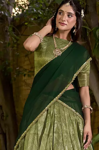 Dupion Silk Lehenga Choli with Elegant Zari Weaving Work