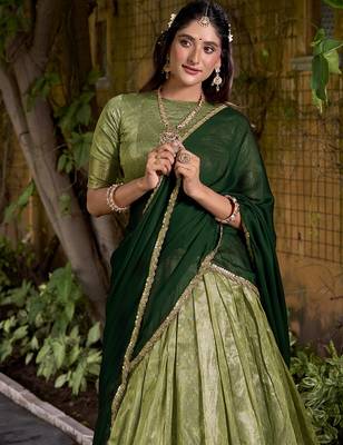 Dupion Silk Lehenga Choli with Elegant Zari Weaving Work 2