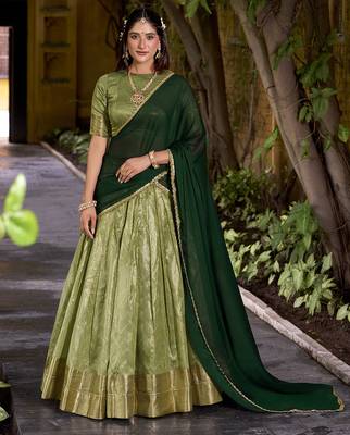 Dupion Silk Lehenga Choli with Elegant Zari Weaving Work 4