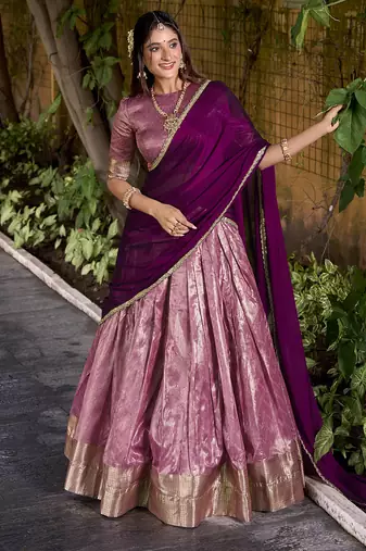 Dupion Silk Lehenga Choli with Elegant Zari Weaving Work