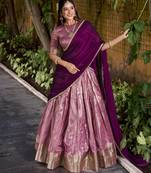 Dupion Silk Lehenga Choli with Elegant Zari Weaving Work