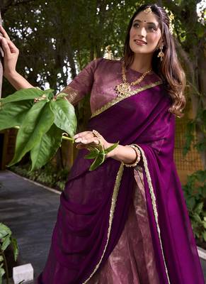 Dupion Silk Lehenga Choli with Elegant Zari Weaving Work 3