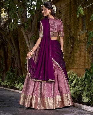 Dupion Silk Lehenga Choli with Elegant Zari Weaving Work 4