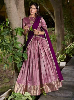 Dupion Silk Lehenga Choli with Elegant Zari Weaving Work 5