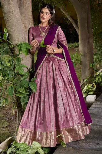 Dupion Silk Lehenga Choli with Elegant Zari Weaving Work