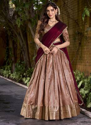 Dupion Silk Lehenga Choli with Elegant Zari Weaving Work 1