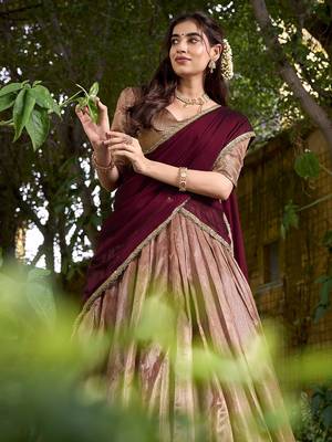 Dupion Silk Lehenga Choli with Elegant Zari Weaving Work 3