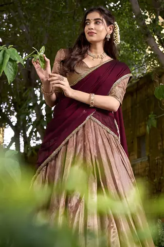 Dupion Silk Lehenga Choli with Elegant Zari Weaving Work