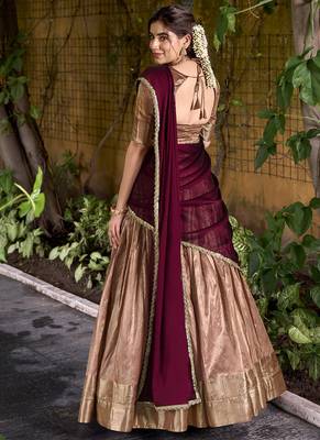 Dupion Silk Lehenga Choli with Elegant Zari Weaving Work 4