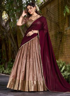 Dupion Silk Lehenga Choli with Elegant Zari Weaving Work 5