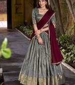 Dupion Silk Lehenga Choli with Elegant Zari Weaving Work