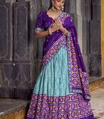Celebrate in Style with Our Tasar Silk Ikkat Chaniya Choli